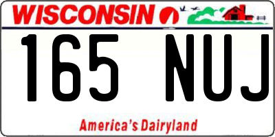 WI license plate 165NUJ