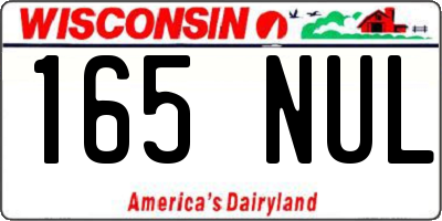 WI license plate 165NUL