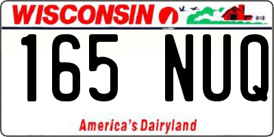 WI license plate 165NUQ