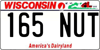WI license plate 165NUT