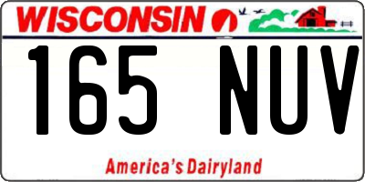 WI license plate 165NUV