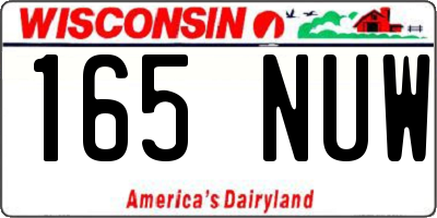 WI license plate 165NUW