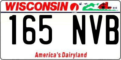 WI license plate 165NVB