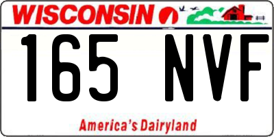 WI license plate 165NVF