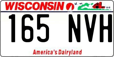 WI license plate 165NVH