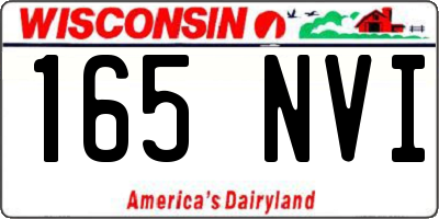 WI license plate 165NVI