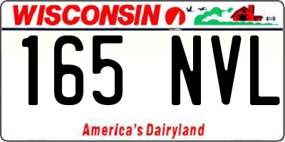 WI license plate 165NVL
