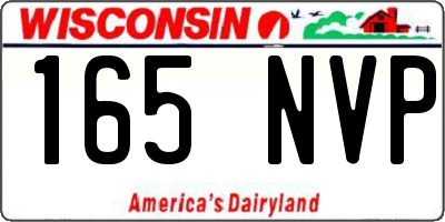 WI license plate 165NVP
