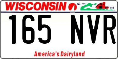 WI license plate 165NVR