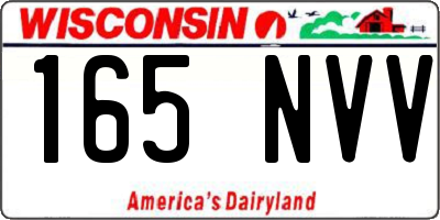WI license plate 165NVV