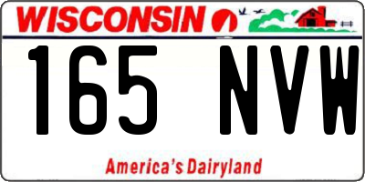 WI license plate 165NVW