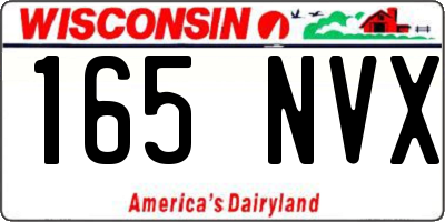 WI license plate 165NVX