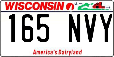 WI license plate 165NVY