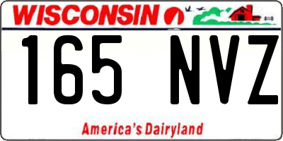 WI license plate 165NVZ