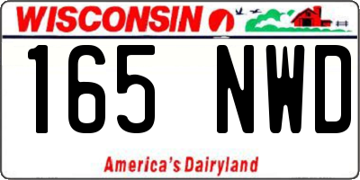 WI license plate 165NWD