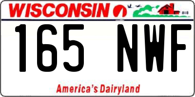 WI license plate 165NWF