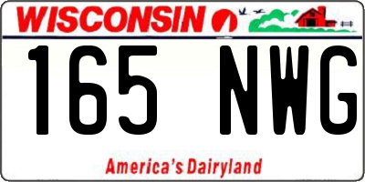 WI license plate 165NWG