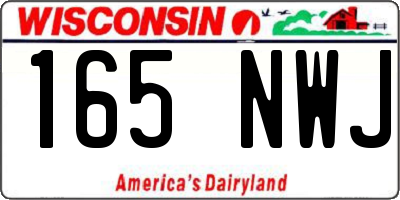 WI license plate 165NWJ