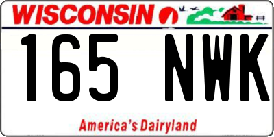 WI license plate 165NWK