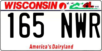 WI license plate 165NWR