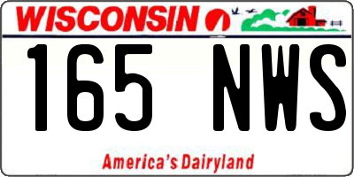 WI license plate 165NWS