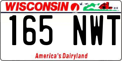 WI license plate 165NWT