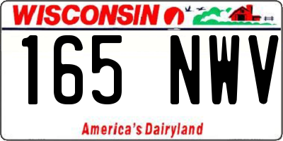 WI license plate 165NWV