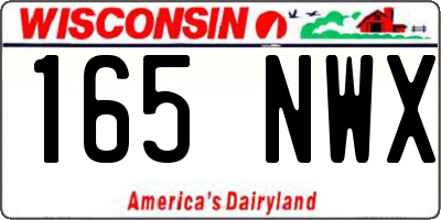 WI license plate 165NWX