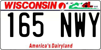 WI license plate 165NWY