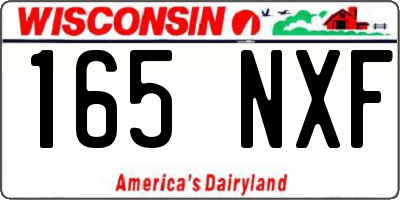 WI license plate 165NXF