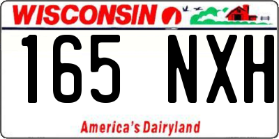 WI license plate 165NXH