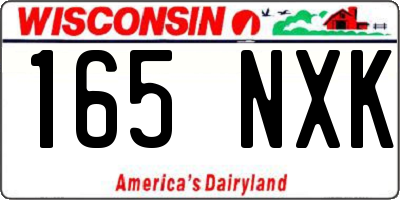 WI license plate 165NXK
