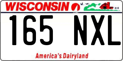 WI license plate 165NXL