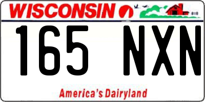 WI license plate 165NXN