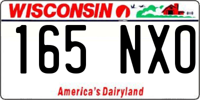 WI license plate 165NXO