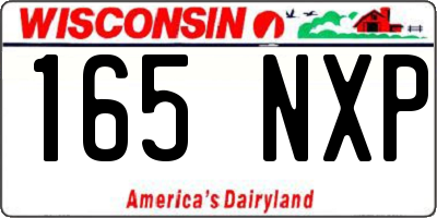 WI license plate 165NXP