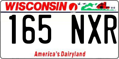 WI license plate 165NXR