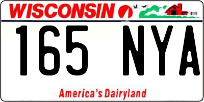 WI license plate 165NYA