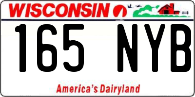 WI license plate 165NYB