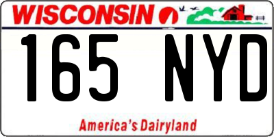 WI license plate 165NYD