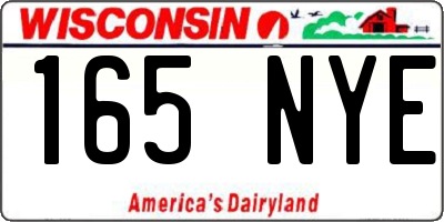 WI license plate 165NYE