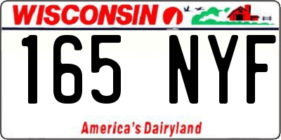 WI license plate 165NYF