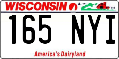 WI license plate 165NYI