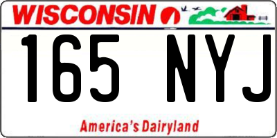 WI license plate 165NYJ