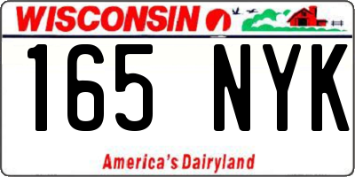 WI license plate 165NYK