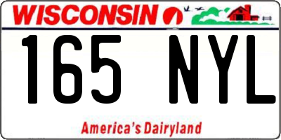 WI license plate 165NYL