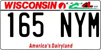 WI license plate 165NYM