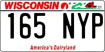 WI license plate 165NYP
