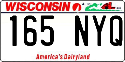 WI license plate 165NYQ