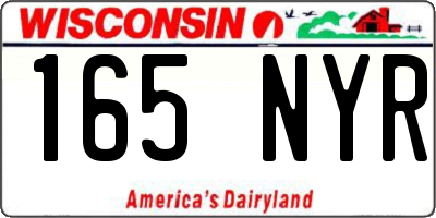 WI license plate 165NYR